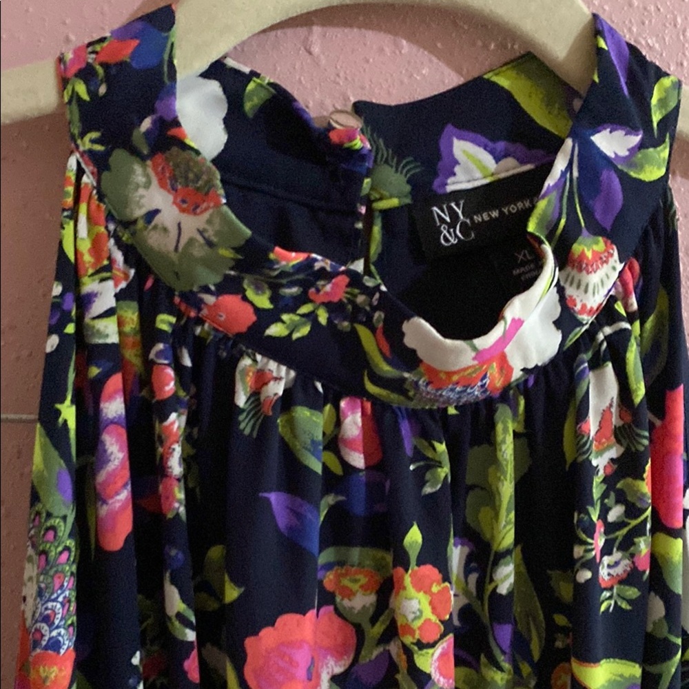 New York &Co Floral Sleeveless Dress size XL - Picture 3 of 14